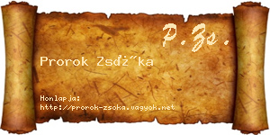 Prorok Zsóka névjegykártya